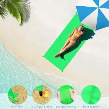 BYDOLL Beach Blanket 28''X71'' 1-2 Adults Waterproof Sandproof Oversized Lightweight Large Blanket Picnic Mat for Beach Sand Free Travel Camping Hiking Picnic