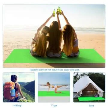 BYDOLL Beach Blanket 28''X71'' 1-2 Adults Waterproof Sandproof Oversized Lightweight Large Blanket Picnic Mat for Beach Sand Free Travel Camping Hiking Picnic