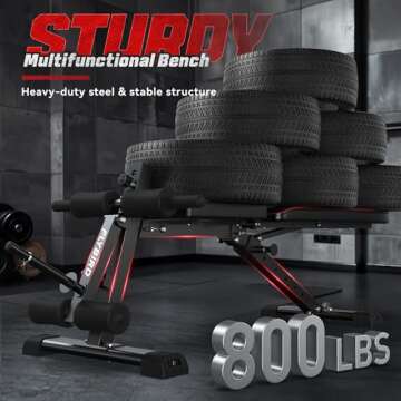 FLYBIRD Multifunctional Weight Bench: Ultimate Adjustable & Foldable Gym Equipment with 800LBS Capac...