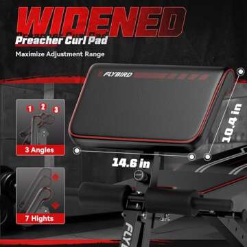 FLYBIRD Multifunctional Weight Bench: Adjustable & Foldable