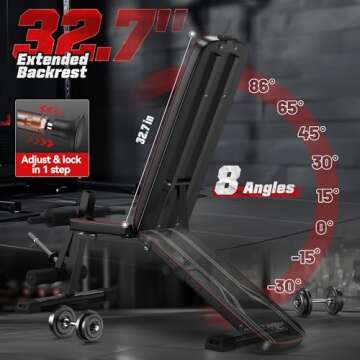 FLYBIRD Multifunctional Weight Bench: Adjustable & Foldable