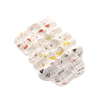 MERLINAE Organic Cotton Muslin Bibs for Babies Drool & Teething