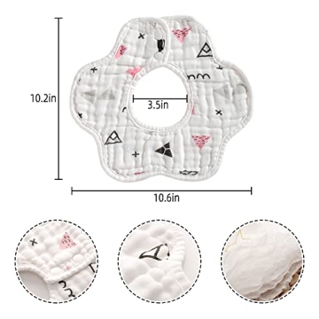MERLINAE Organic Cotton Muslin Bibs for Babies Drool & Teething