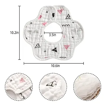 MERLINAE Organic Cotton Muslin Bibs for Babies Drool & Teething