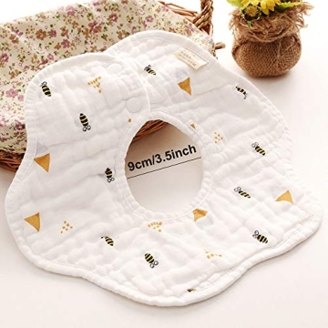 MERLINAE Organic Cotton Muslin Bibs for Babies Drool & Teething