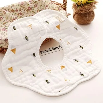 MERLINAE Organic Cotton Muslin Bibs for Babies Drool & Teething