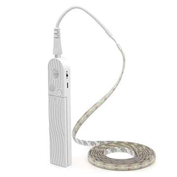 CFGROW LED Under Cabinet Lighting Motion Sensor, 10Ft Four Modes Bed Stairs Wardrobe Lamp Tape, Wate...