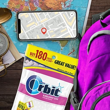 ORBIT Bubblemint Sugar Free Gum 180-Piece Resealable Pack