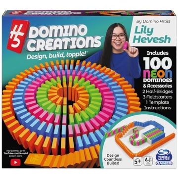 Spin Master Games, Lily Hevesh H5 Domino Creations 100-Piece Neon Dominoes Set, Kids Games, Building...