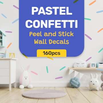 LucyLews Home Wall Decals Peel and Stick, Pastel Confetti Sprinkles Wall Decals, Removable Decals Sa...