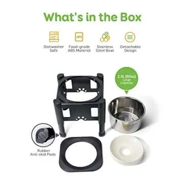 Pawque Elevated Dog Bowls with Adjustable Heights & Anti-Spill Design