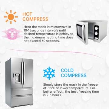 Face Eye Mask Ice Pack for Reducing Puffiness, Bags Under Eyes, Puffy Dark Circles, Migraine,Hot/Cold Pack with Soft Plush Backing (Pink #19)