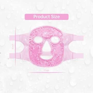 Face Eye Mask Ice Pack for Reducing Puffiness, Bags Under Eyes, Puffy Dark Circles, Migraine,Hot/Cold Pack with Soft Plush Backing (Pink #19)