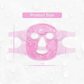 Face Eye Mask Ice Pack for Reducing Puffiness, Bags Under Eyes, Puffy Dark Circles, Migraine,Hot/Cold Pack with Soft Plush Backing (Pink #19)