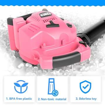 Toy Choi's Leaf Blower Toy Tool Pretend Play Series,Pink Outside Construction Toddler Toys with Saw,Outdoor Preschool Gardening Kids Tool Set Gift for 2 3 4 5 6 Boys and Girls