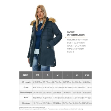Orolay Women's Stylish Winter Down Jacket Navy