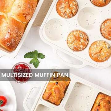 2Pack Silicone Small Muffin Pans for Easy Baking