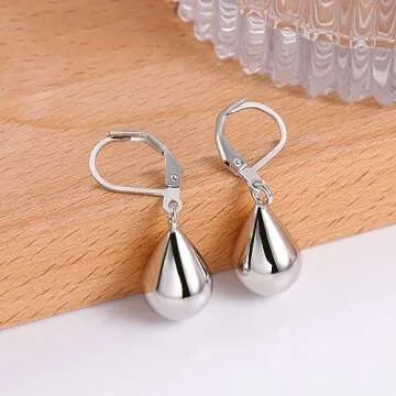 Sterling Silver Teardrop Earrings for Women Hypoallergenic