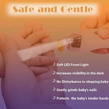 Baby Nail File Electric Nail Trimmer, Baby Nail Filer Kit with Nail Clippers, Toes Fingernails Care Trim Polish Grooming Safe for Infant Newborn Babies Toddler Kids or Women, 12 Grinding Heads