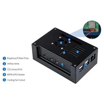 Waveshare 4.3 Inch Touch Screen DSI LCD with Case for Raspberry Pi 4B, 800×480 Resolution Monitor IPS Capacitive Screen Support Raspbian/Ubuntu/Kali/Retropie/WIN10 IoT