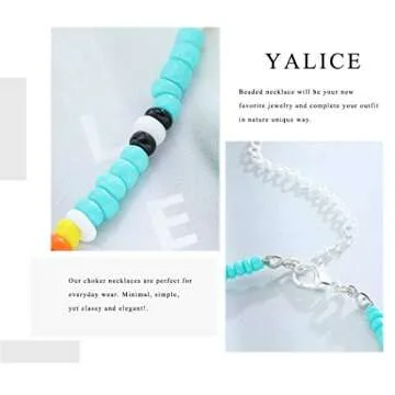 Yalice Boho Choker Necklace for Women - Colorful Beach Jewelry