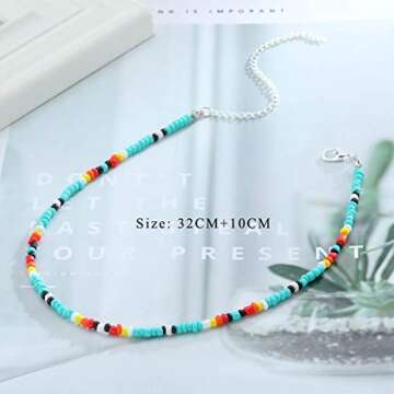 Yalice Boho Choker Necklace for Women - Colorful Beach Jewelry