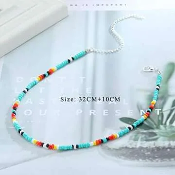 Yalice Boho Choker Necklace for Women - Colorful Beach Jewelry