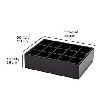 GOBAM Bamboo Closet Drawer Organizer, 15 Compartments - Drawer Divider & Storage Box for Ties, Bras,...