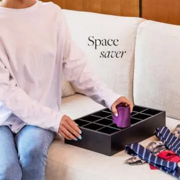 GOBAM Bamboo Drawer Organizer 15 Compartments - Eco-Friendly