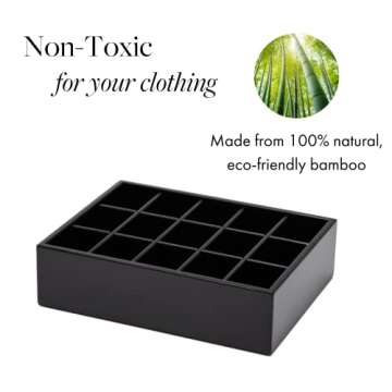 GOBAM Bamboo Drawer Organizer 15 Compartments - Eco-Friendly