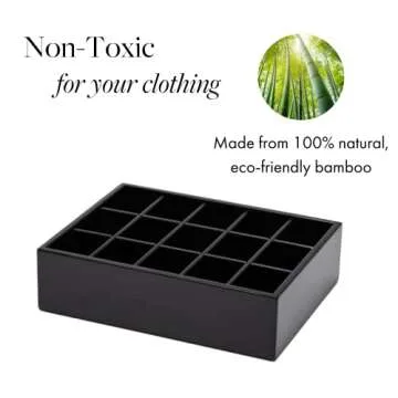 GOBAM Bamboo Drawer Organizer 15 Compartments - Eco-Friendly