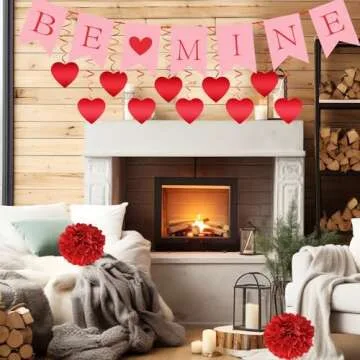 OLANRUN Valentines Day Decorations Set, 21 Pcs Hanging Red Valentines Day Decor for Home Office Classroom Wedding Party…