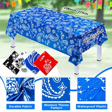 Reginary Western Tablecloths - 4 Pack Cowboy Party Covers