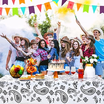 Reginary Western Tablecloths - 4 Pack Cowboy Party Covers