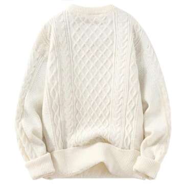 Aelfric Eden Men’s Harajuku Solid Sweater Unisex Oversized Knitted Sweaters Casual Pullover Crew N...