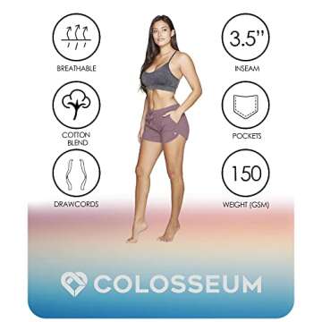 COLOSSEUM Active Women's Yoga and Running Short Amethyst