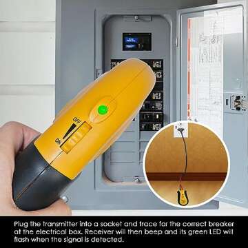Circuit Breaker Finder, Portable Circuit Tracer Detector Quickly Locate Circuits&Fuses, LED Signal R...