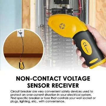 Circuit Breaker Finder, Portable Circuit Tracer Detector Quickly Locate Circuits&Fuses, LED Signal Receiver Transmitter, Fuse Socket, Plugs, Lamp Socket and Outlet Adapters AC 100-120V