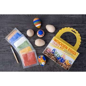 Natural Earth Paint Wooden Egg Kit for Eco-Friendly Easter Crafts