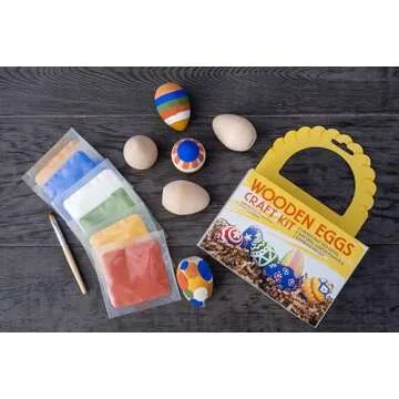 Natural Earth Paint Wooden Egg Kit for Eco-Friendly Easter Crafts