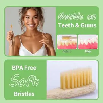 GENKENT 12 Counts Bamboo Toothbrushes with Soft Bristles for Eco-Friendly Caring