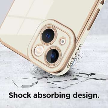 KANGHAR Compatible with iPhone 13 Case for Women Girl, Plating Edge Cute Love Heart Soft TPU Bumper ...