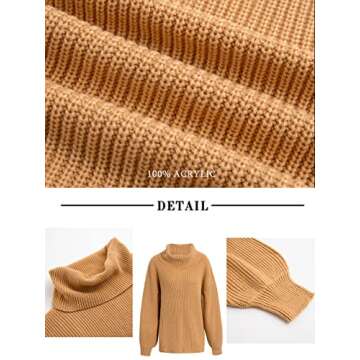 Simplee Women's Oversized Cowl Neck Knit Pullover Sweater Casual Loose Lantern Long Sleeve Jumper Tops (S Yellow)