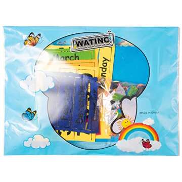 WATINC My First Daily Calendar Felt-Board for Kids 3.5Ft 70Pcs All About Today Funky Frog Weather Season Chart Days of The Week Circle Time Bulletin Board Preschool Early Learning Play Kit for Wall