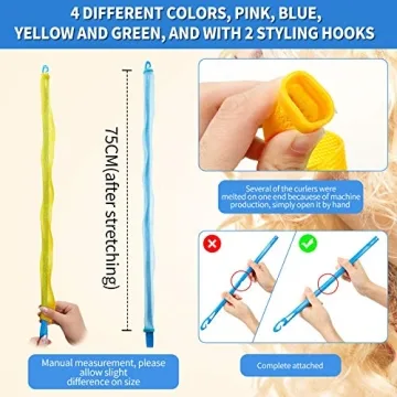 No Heat Spiral Hair Curlers Set for Damage-Free Styling