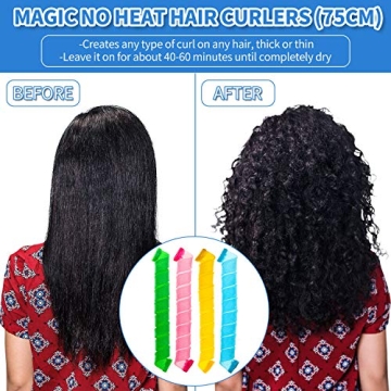 No Heat Spiral Hair Curlers Set for Damage-Free Styling