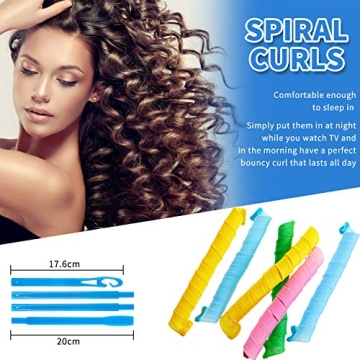 No Heat Spiral Hair Curlers Set for Damage-Free Styling