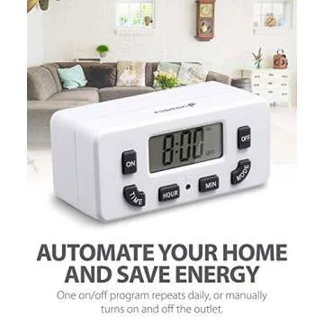 Fosmon 24-Hour Programmable Digital Timer Outlet