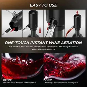 Forias wine opener，electric wine bottle opener set with rechargeable wine opener,electric wine aerator pourer,vacuum wine stopper and foil cutter (4)
