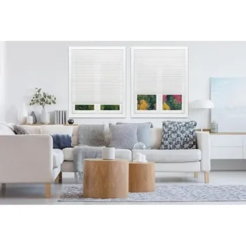 Redi Shade No Tools Easy Lift Trim-at-Home Cordless Pleated Light Filtering Fabric Shade White, 30" W x 64" L, (Fits windows 19 in - 30 in)